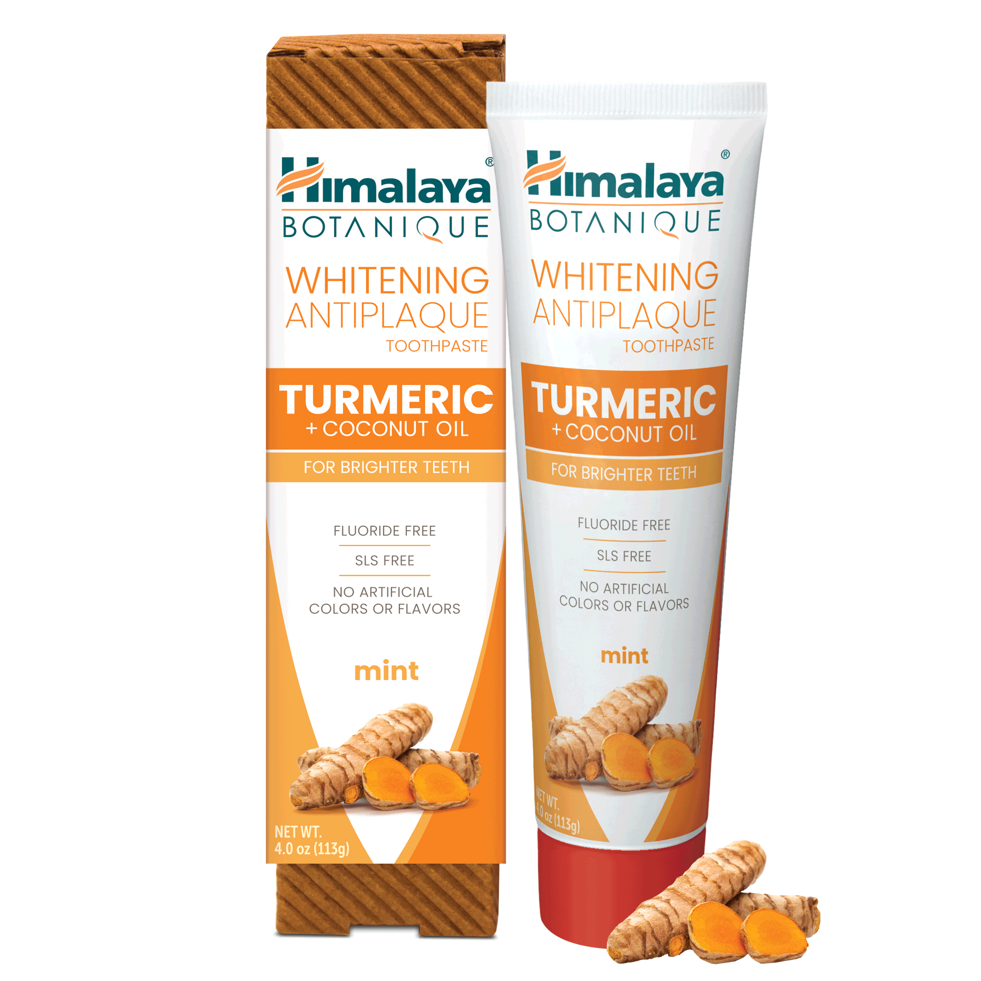 Himalaya Botanique Whitening Antiplaque Toothpaste Turmeric + Coconut Oil 113G